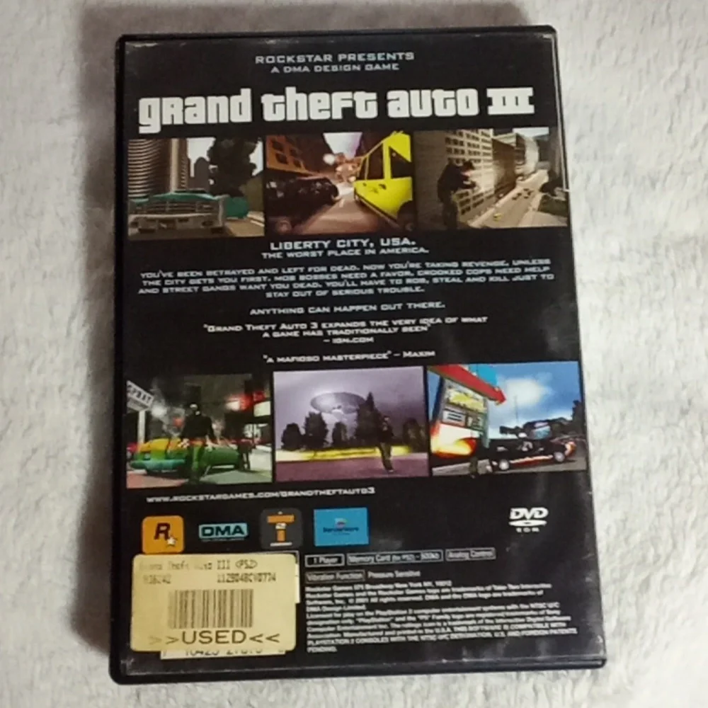 Sony PlayStation 2 Game - Grand Theft Auto III with Black Case